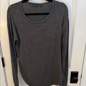 Athleta Charcoal Heather Long Sleeve Tee